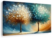 Картина на платно – Два дървета на живота в цветове