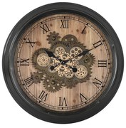 Стенен часовник Home ESPRIT Черен Златен Естествен Кристал Желязо Vintage 67 x 9 x 67 cm