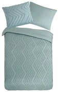 Светлозелено единично удължено спално бельо от микрофибър 140x220 cm Pure Zigzag – Good Morning