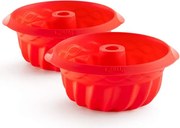 Комплект 2 бр форми за печене Lekue 1010162, Ø15 см, 700 мл, От -60 до +220C, Платинен силикон, Червен