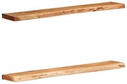 373627 vidaXL Стенни рафтове, 2 бр, 100x20x3,5 см, акациево дърво масив
