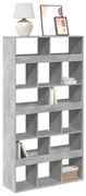 3309378 vidaXL Библиотека, бетонно сива, 100x33x187,5 см, инженерно дърво