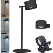 Solight WO68-B-LED 3в1 акумулаторна лампа LED/4W/2000mAh 3000/4000/6500K черна