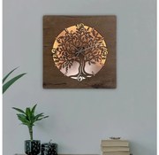 Li-Go 5652/DUB2 - димируем LED часовник LED/10W/5V 20000 mAh 42x42 cm дъб+ дистанционно управление