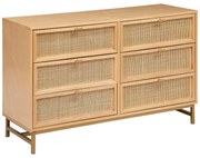 Скрин atmosphera Rayo, 6 чекмеджета, 120x40cm, MDF, Бреза