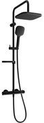 Mexen KX33 надземен душ комплект с дъждовна душ глава и термостатен смесител, черен - 771503391-70