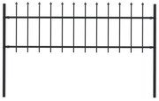 Sonata Градинска ограда с пики, стомана, 1,7 x 0,6 м, черна