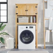 4013408 vidaXL Шкаф за пералня за баня "Corona" масивна борова дървесина