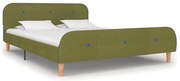 281113 vidaXL Рамка за легло без матрак, зелена, плат, 135x190 см