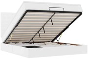 3313861 vidaXL Османска легло с матрак&LED, бяло, 160x200 см, изкуствена кожа