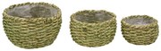Комплект от 3 зелени саксии Natur S - Ego Dekor
