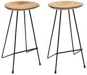 285203 vidaXL Бар табуретки, 2 бр, тиково дърво масив