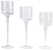 Комплект от 3 прозрачни свещника