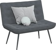 4012338 vidaXL Пейка, тъмносива, 110x74x84 см, кадифе