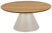 Кръгла масичка за кафе с дъбов плот в кремав и в естествен цвят ø 85 cm Soli – Actona
