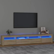 3152724 vidaXL ТВ шкаф с LED осветление, дъб сонома, 240x35x40 см