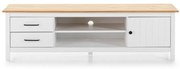 Бяла маса за телевизор от масивен бор 158x47 cm Miranda – Marckeric