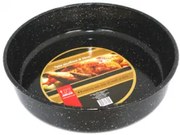 Емайлирана тава кръг дълбока 32xh8cm черна РЯ-(442HF/32)