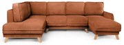 Оранжев сгъваем ъглов диван от рипсено кадифе (ляв ъгъл/"U" форма) Tori – Bonami Selection
