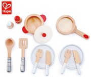 Hape - Дървен сервиз за хранене и готвене H3150