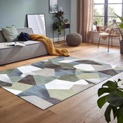 Килим Аргентум 3D фигури в зелено