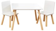 GINGER HOME К-кт дървена маса с 2 столчета WHITE