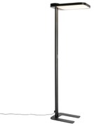 Дневна подова лампа черна квадратна с LED и димер - Guzo