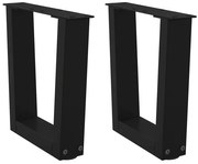 4012604 vidaXL Крака за масичка за кафе, V-образни, 2 бр., черни, 40 x (30-31,3) см, стомана