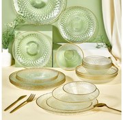 Комплект за хранене 24 бр. прозрачен/златен/стъкло