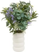 Изкуствено растение atmosphera Uda, Евкалипт, Лавандула, 68 cm, Керамика