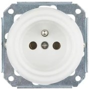 Bohemia-Design - Порцеланова ретро домашна розетка без рамка 250V/16A бяла