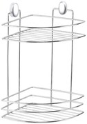 Ъглова етажерка за баня Metalife DKB-716, 2 нива, 18x18x30 см, Хром