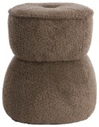 Кафява табуретка от плат букле Leyla – Light &amp; Living