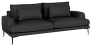 Кожен диван - тройка GRASTEN LUX - черен