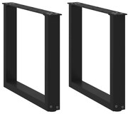 4013156 vidaXL Крака за масичка за кафе, U-образни, 2 бр., черни, 50 x (42-43) см, стомана