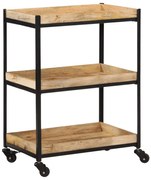 374063 vidaXL Кухненска количка 60x40x80 см масивно грубо мангово дърво