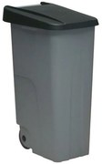 Кош за Боклук с Колела Denox Черен Сив 110 L