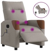 3324003 vidaXL Електрически масажен наклоняем стол, таупе, текстил