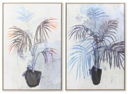 Картина DKD Home Decor Пластно Растение (2 pcs) (83 x 4.5 x 123 cm)