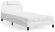 3208776 vidaXL Легло Viana без матрак, бяло, 100x200 см, изкуствена кожа