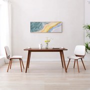287381 vidaXL Трапезни столове, 2 бр, бели, изкуствена кожа