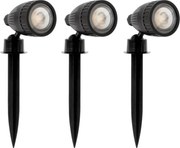 Eglo 31028 - Комплект от 3 LED RGBW външни лампи NEMA-C 1x GU10/5W/230V IP44 черни + дистанционно управление