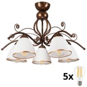 Brilagi - LED Полилей за повърхностен монтаж ANTICO 5xE27/60W/230V бронзова патина