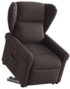 3303379 vidaXL Изправящ реклайнер стол, тъмнокафяв, текстил