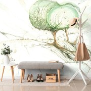 Самозалепващ тапет – Дървета на пастелно поле