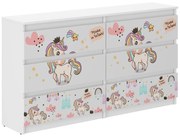 Детски скрин с дъга еднорог 77x30x140 cm