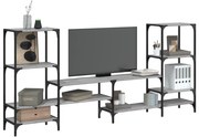 842484 vidaXL ТВ шкаф, сив сонома, 206,5x28,5x95 см, инженерно дърво