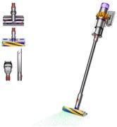 Вертикална прахосмукачка Dyson V15 Detect Аbsolute, 660W, 0.76 л, 60 мин автономия, Сензори, 3 режима, LCD, Сив