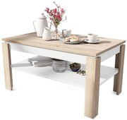 Разтегателна холна маса с повдигащ плот и полица ADEN дъб сонома/бяла