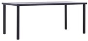 281860 vidaXL Трапезна маса, черно и бетонно сиво, 180х90х75 см, МДФ